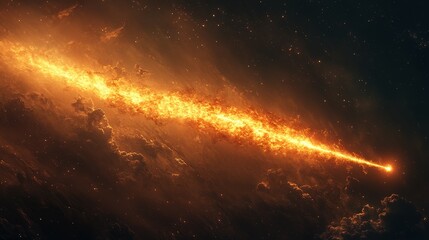 Fototapeta premium A Blazing Comet Streaks Through a Starry Night Sky