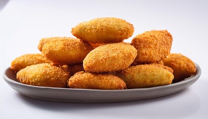 Malaysian Food, Keropok Lekor on white background isolated.