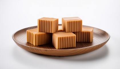 Malaysian Food, Kuih Lapis on white background isolated.