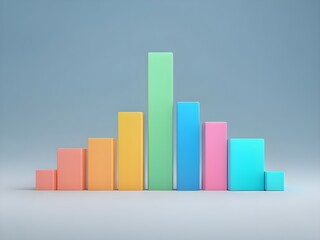 Fototapeta premium 3D Rendered bar graph, presenting simplicity,representing data visualization, analytics, and business statistics,World Statistics Day
