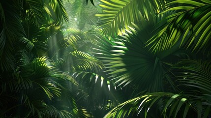 Sunlight Through Lush Jungle Canopy
