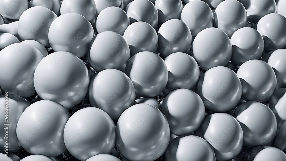 Fototapete spheres and cylinders in a distorted grid, creating a high-quality 3d abstract illusion with sharp a