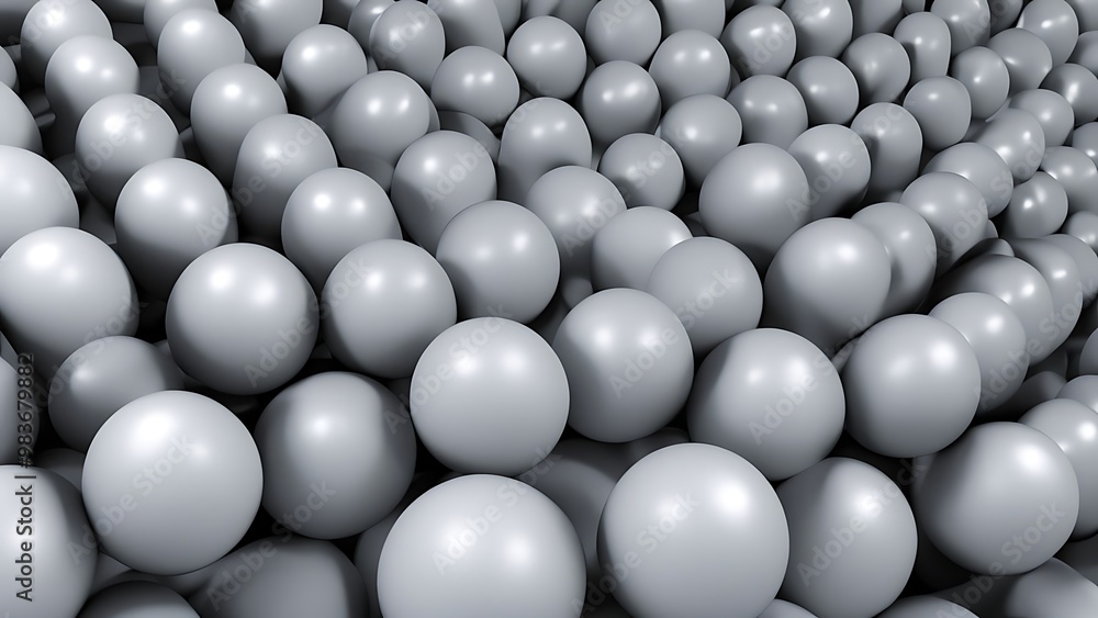 Aufkleber spheres and cylinders in a distorted grid, creating a high-quality 3d abstract illusion with sharp a