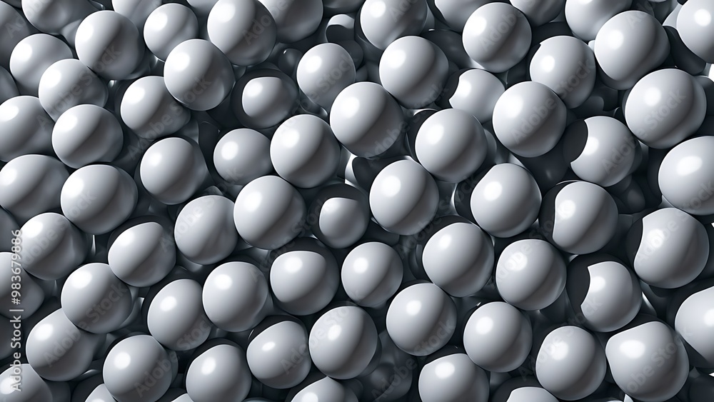 Fototapete spheres and cylinders in a distorted grid, creating a high-quality 3d abstract illusion with sharp a