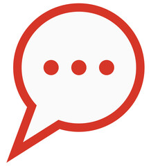 Chat bubble message icon in flat vector design isolated on white background.