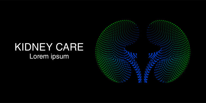 Creative style Human Kidney Logo silhouette design vector template isolated on dark background. abstract Kidney, Urology anatomy structure Vector illustration. EPS 10
