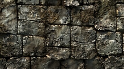 Realistic Old Stone Wall Background Texture Seamless for Architecture and Game Design