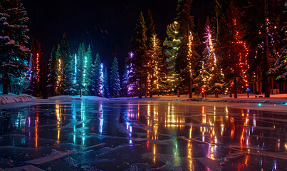 Fototapeta premium Activities and culture for New Year and Christmas festivals in the form of graphic advertising background