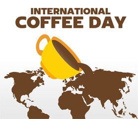 happy international coffee day with a cup of coffee