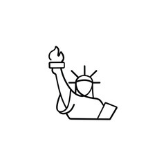 Statue of Liberty Line Style Icon Design