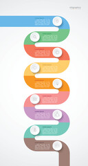 Infographic 9 options design elements for your business data. Vector Illustration.