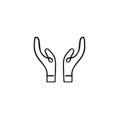 Two Open Hand Line Style Icon Design