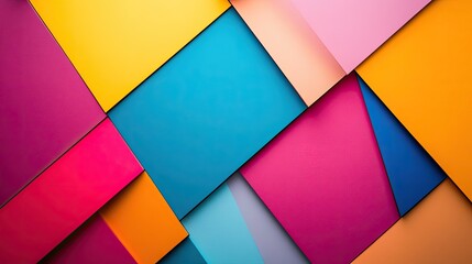 Obraz premium Geometric shapes overlapping in vibrant colors