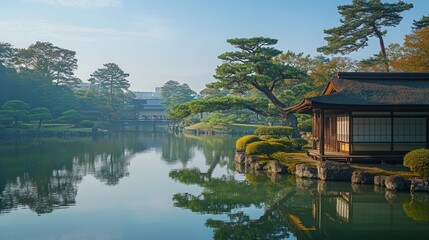 Tranquil Japanese Garden with a Serene Pond