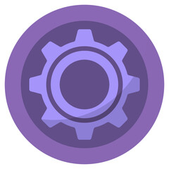 Gear icon isolated on white background.