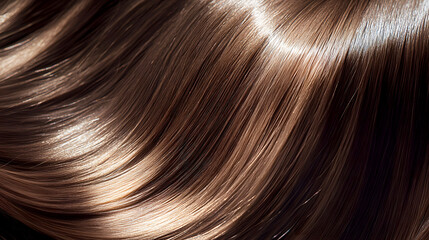 Fototapeta premium glossy hair after a spritz of Korean hair spray, with the light reflecting off the smooth