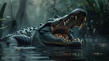 Obraz premium A Close-Up of an Alligator