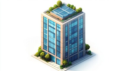3D depiction of a skyscraper building.