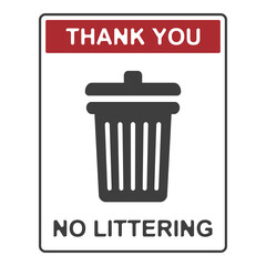 No littering, flat logo