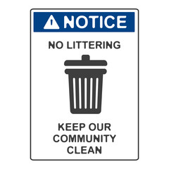 No littering, flat logo