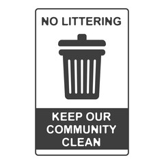 No littering, flat logo