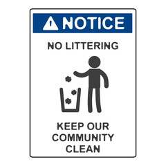 No littering, flat logo