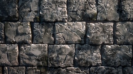 Fototapeta premium Old Stone Wall Texture Pattern With Cracked Rocks - Perfect for Architectural Backgrounds and Design Projects