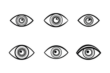 Eye icon bundle set in creative vector style