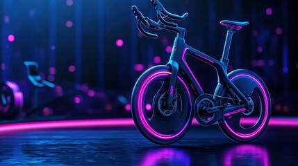 Fototapeta premium Futuristic Bike with Neon Lights