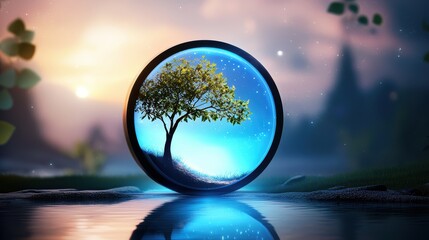 Tree in a Circle - Nature's Reflection