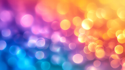 Obraz premium Vibrant bokeh effect with colorful circular patterns illuminating a blurred abstract background