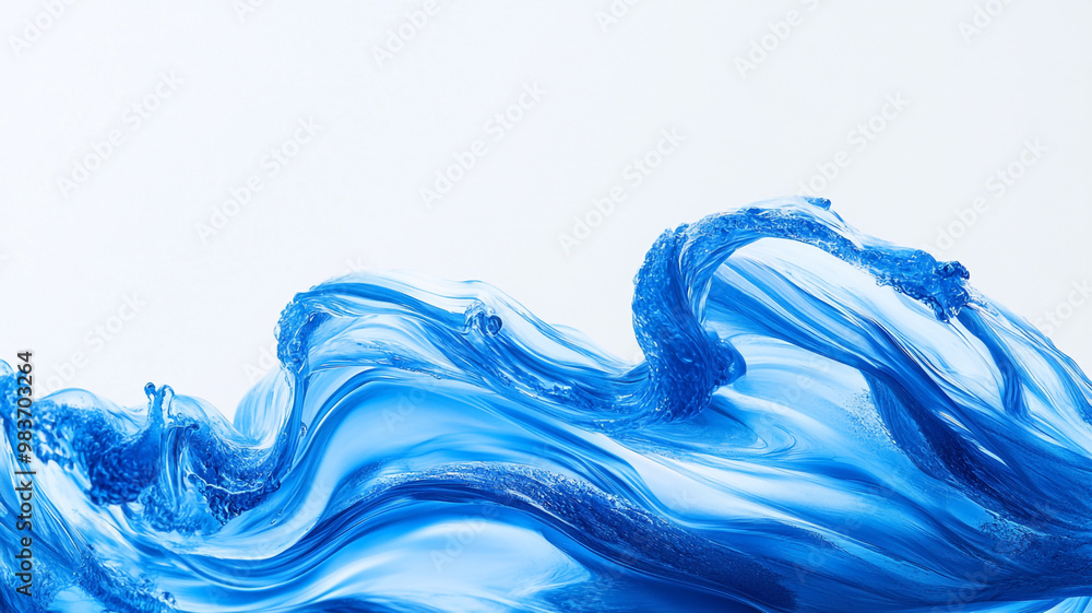 Poster captivating blue wave creating dynamic motion against a bright background