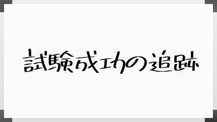 試験成功の追跡 のホワイトボード風イラスト