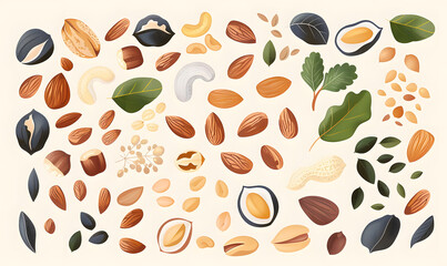 fruits and vegetable herbal concept  for background or 2d illustrator cartoon.