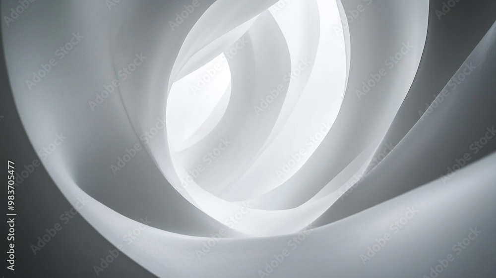 Poster abstract light curves create an intriguing pattern in a modern architectural interior space