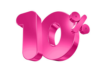 10 percent pink offer in 3d