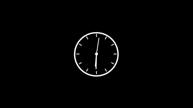 Clock Counting Down 24 Hour Day Fast Speed. Clock with moving arrows.Abstract new analog clock icon animation.