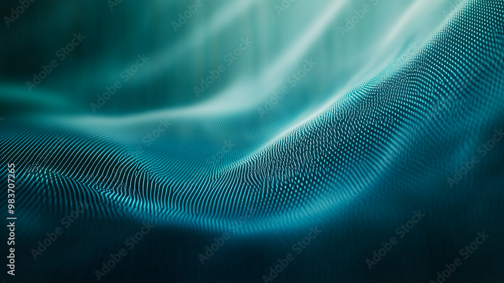 Aufkleber abstract digital waves with shimmering light in teal hues creating a calming atmosphere