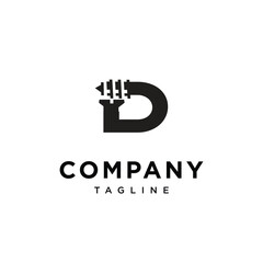 Naklejka premium Letter D Screw logo icon vector