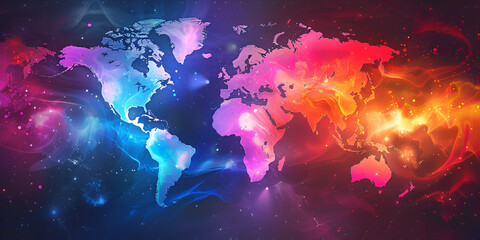 Obraz premium Illuminated World Map