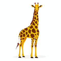 Obraz premium Giraffe clip art cartoon vector illustration, cute wild safari jungle animal element