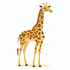 Naklejka premium Cute giraffe cartoon clip art vector illustration on white background, safari animal element