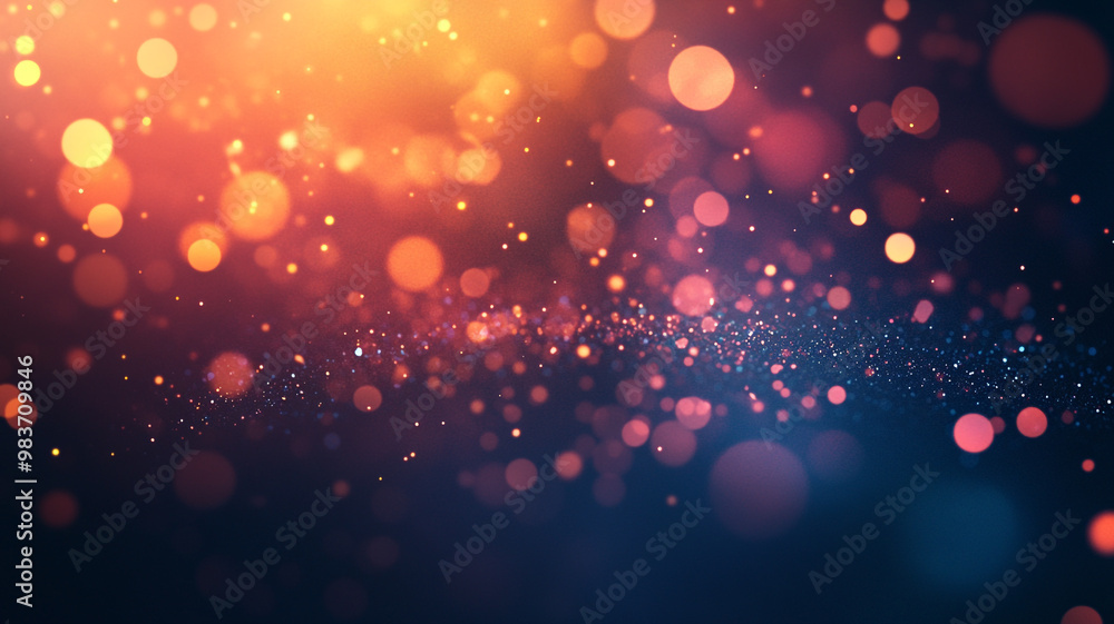 Poster colorful bokeh lights create a magical atmosphere in a dark setting during an evening event
