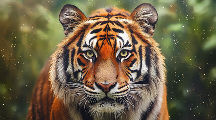 Fototapeta premium Creating tiger pointillism artwork for no charge. Pointillism. Illustration