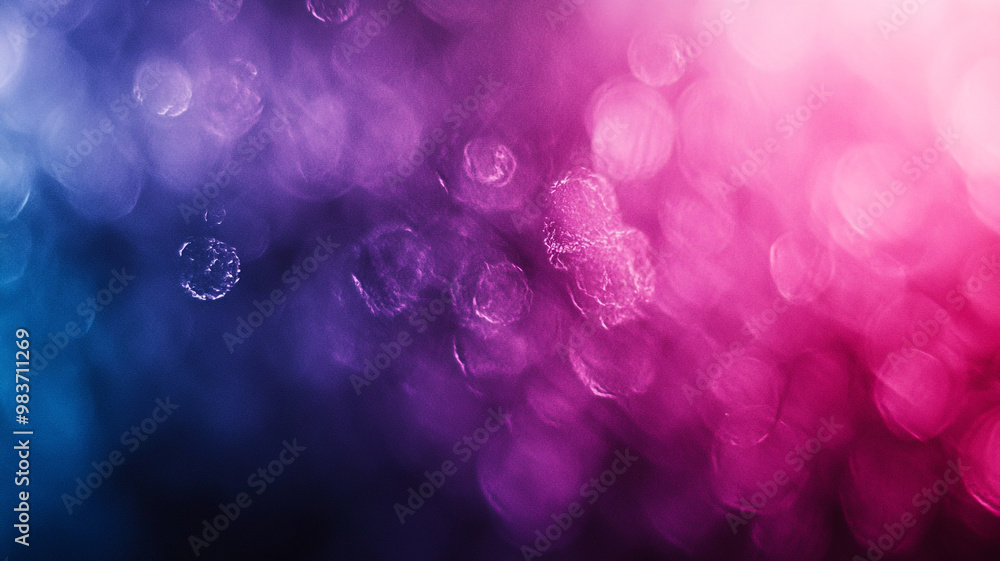 Poster abstract background with vibrant blue and pink bokeh lights in an artistic display