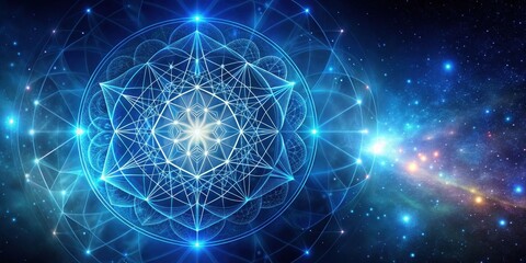 Mystical sacred geometry symbolizing interconnectedness of the universe, cosmic, mathematical, pattern, divine