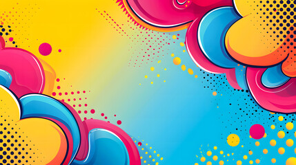 Obraz premium Blank colorful comic style abstract background template digital illustration