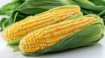 Fresh corn on the cob with husks, ready for cooking or eating.