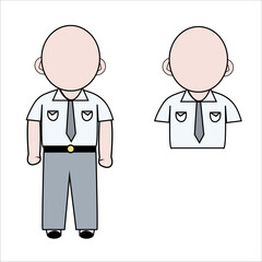 flat design image of high school student characters