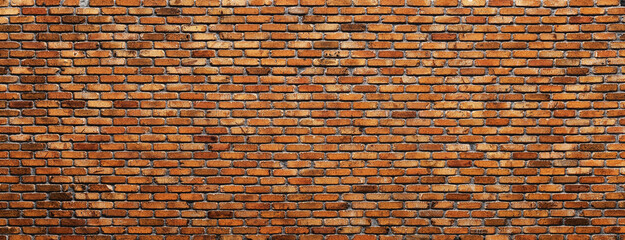 loft brick wall background with copy space, old brickwork surface